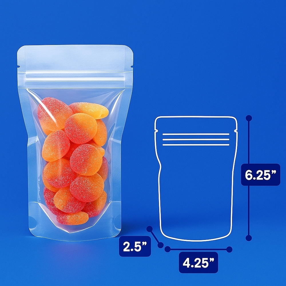 🔥 NEW Clear Stand-Up Pouches with Zip Seal — 2 oz (57 g) — Pack of 100 🔥